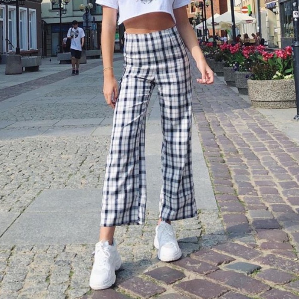 Princess Polly Plaid Wide Leg Pants